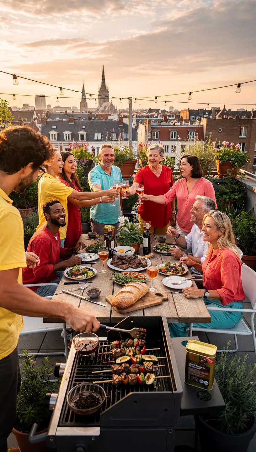 Grosse théière en fonte, versant du thé Lapsang Souchong dans une tasse en porcelaine.